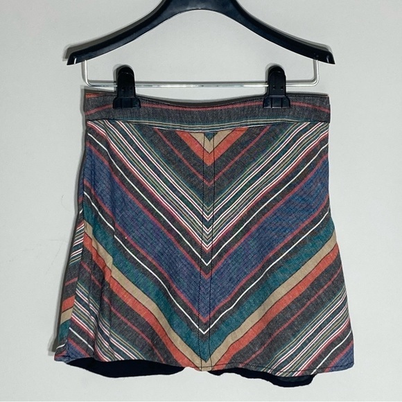 FREE PEOPLE | Yours Truly Multicolor Chevron Striped Mini Skirt - Picture 3 of 16